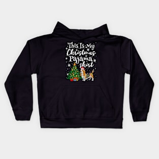 This is my Christmas Pajama Shirt Basset Hound Lover Dog Kids Hoodie